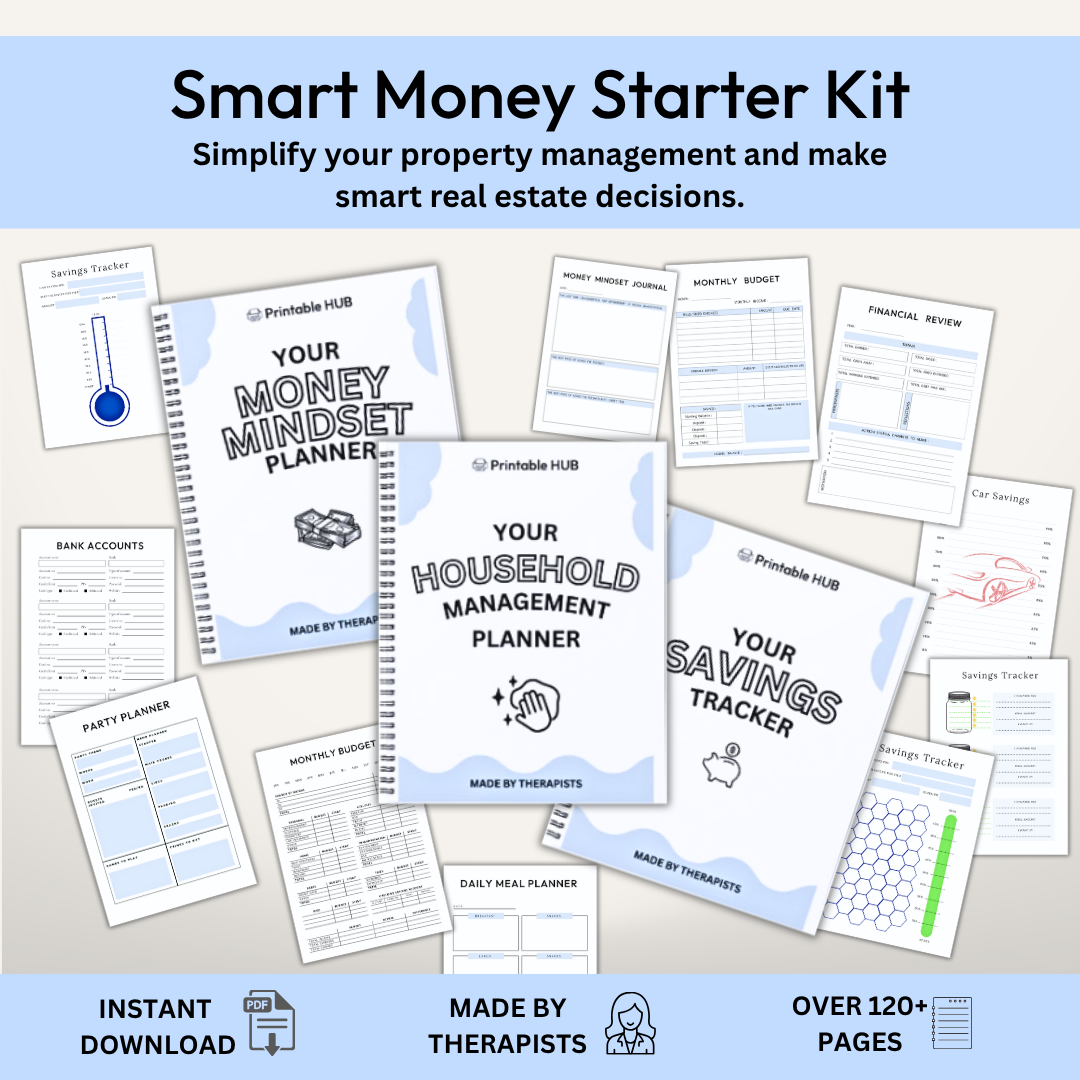 Smart Money Starter Kit – 3-in-1 Budget, Savings & Money Mindset Bundle (180+ Pages)
