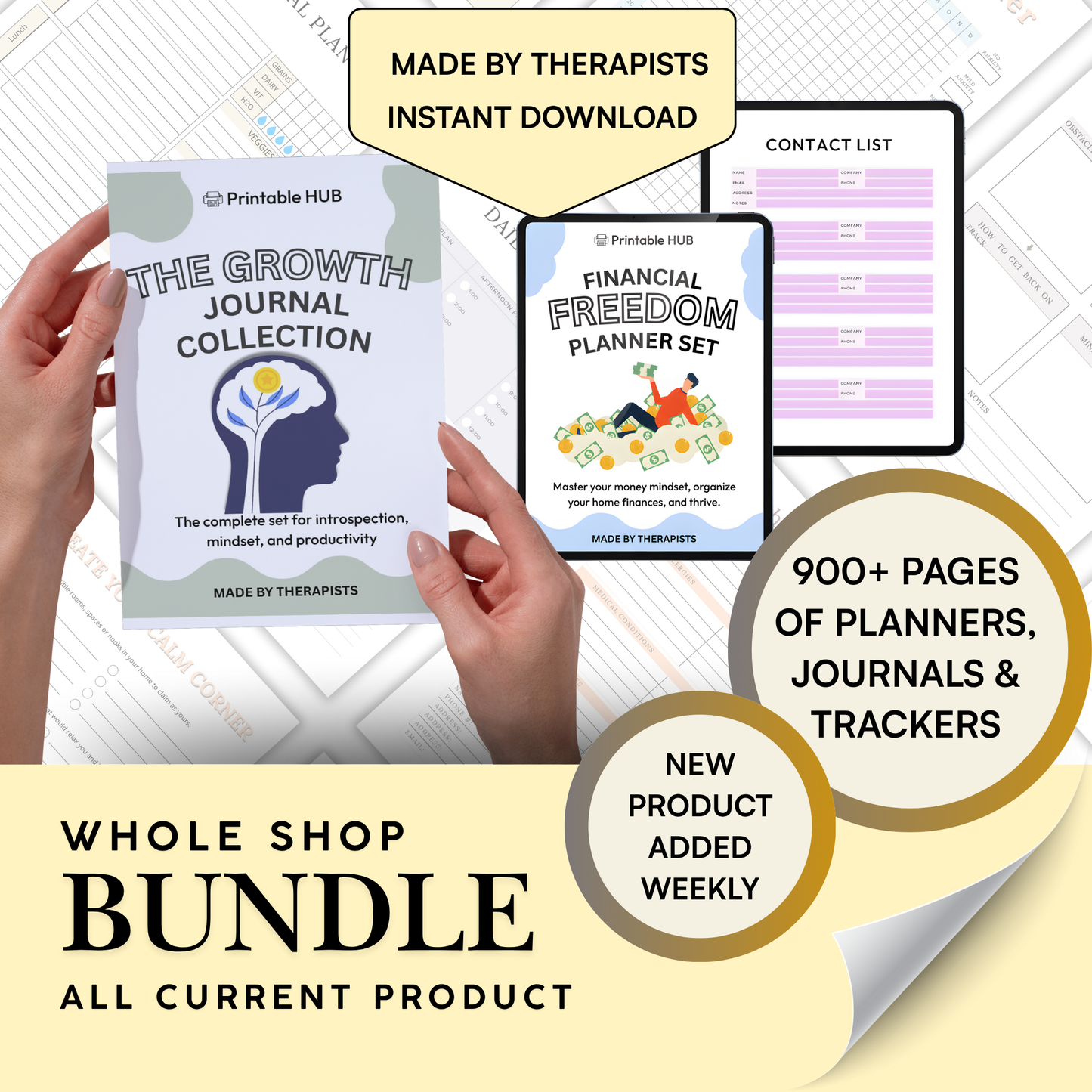 Ultimate Printable Hub Collection – 900+ Pages of Planners, Journals & Trackers for Every Area of Your Life