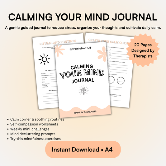 Mindful Routine Kit – 3-in-1 Self-Care, Mood & Calm Printable Set (180+ Pages)