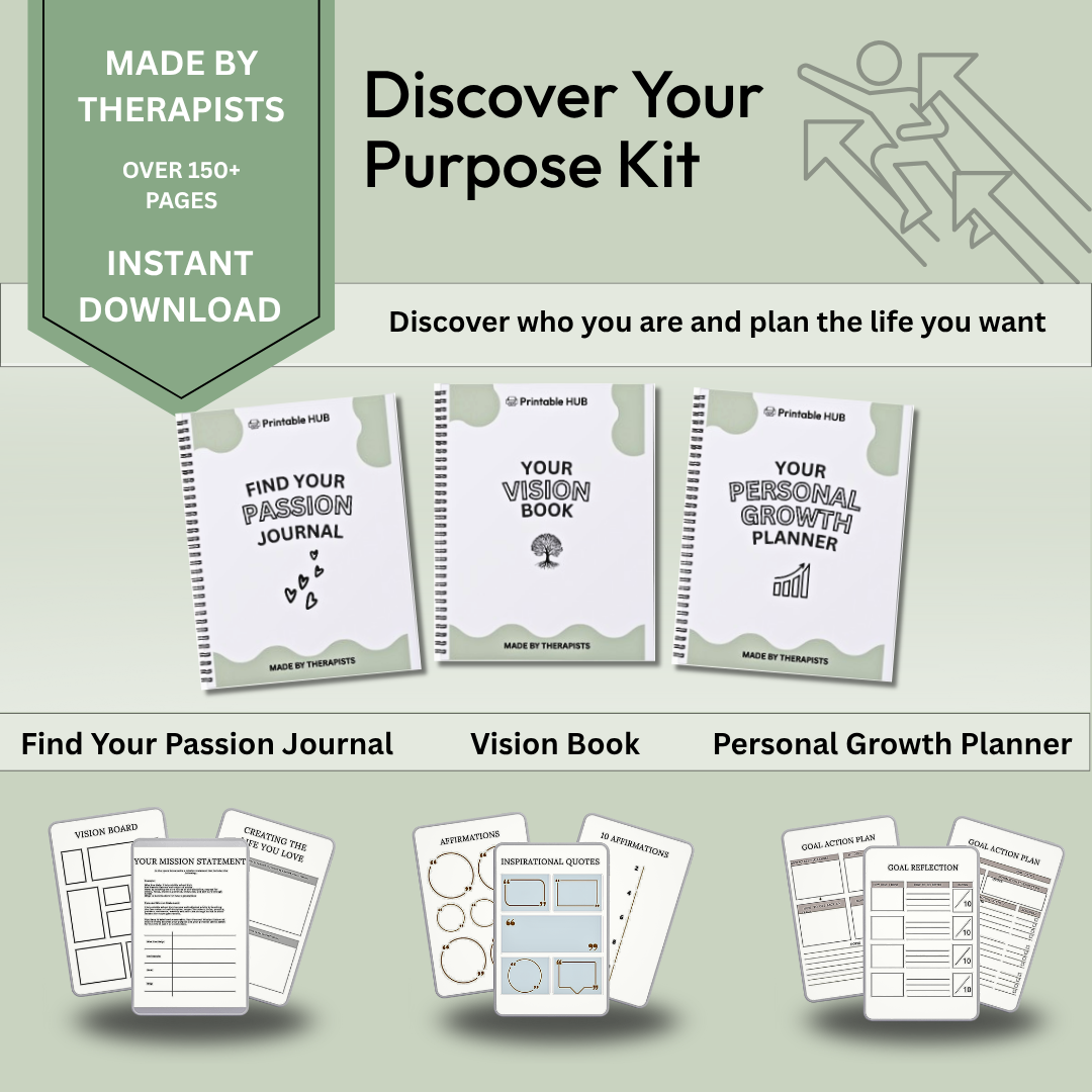 Discover Your Purpose Kit – 3-in-1 Guided Self-Discovery & Vision Bundle (200+ Pages)