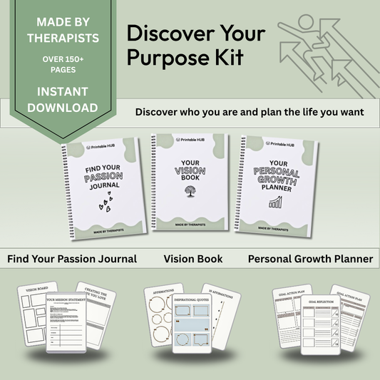 Discover Your Purpose Kit – 3-in-1 Guided Self-Discovery & Vision Bundle (200+ Pages)