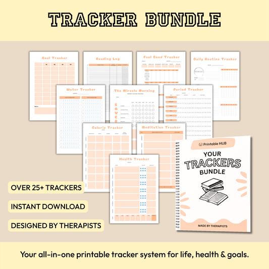 All-in-One Life Tracker – 31 Printable Trackers for Health, Finance & Habits