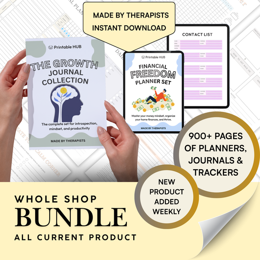 Ultimate Printable Hub Collection – 900+ Pages of Planners, Journals & Trackers for Every Area of Your Life