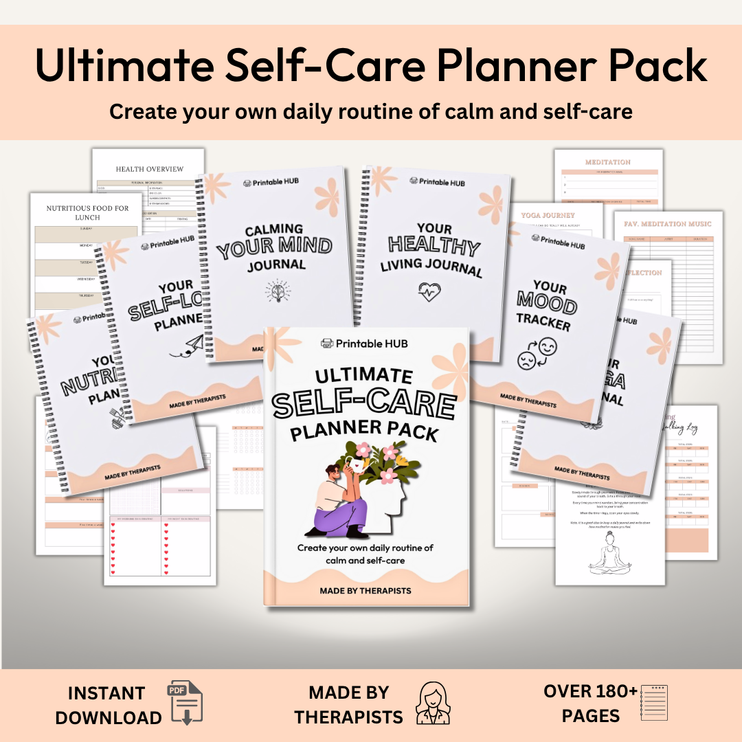 Ultimate Self-Care Planner Pack – 6-in-1 Printable Bundle for Mind, Body & Soul (400+ Pages)